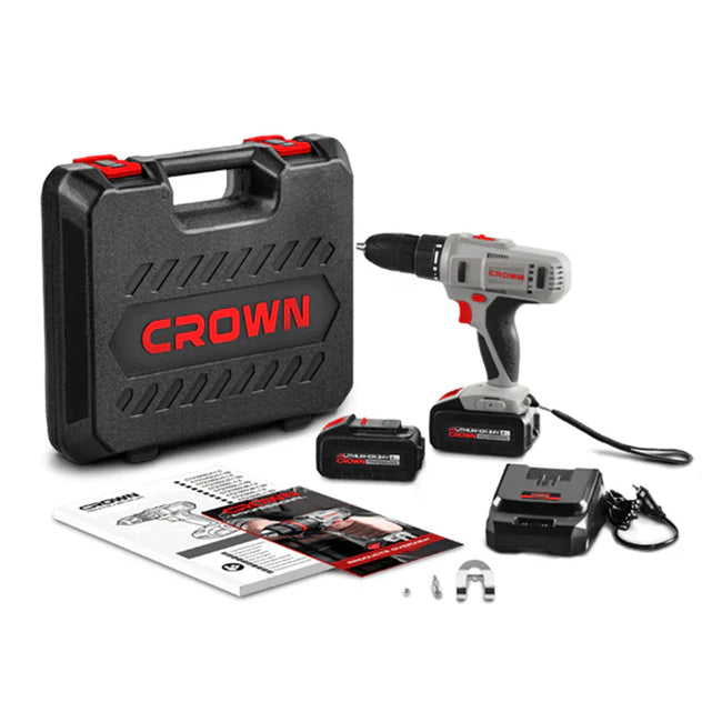شنيور فك وربط بطاريه كراون 24 فولت 2 امبير 13 مم 50 نيوتن شنطة بلاستيك موديل CROWN – CT21074LH