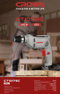 شنيور عادة كراون 10 مم أليكتروني يمين /شمال 400 وات موديل CROWN CT10179C