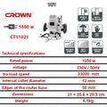 لاوتر حليه الكتروني كراون 12 مم 1850 وات موديل CROWN – CT11021