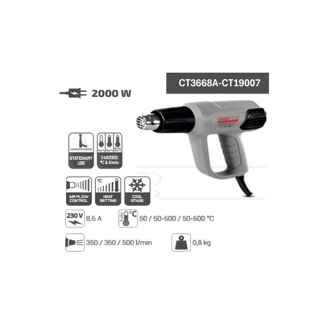 مسدس تسخين كراون 2 سرعة 2000 وات موديل CROWN – CT3668A-CT19007