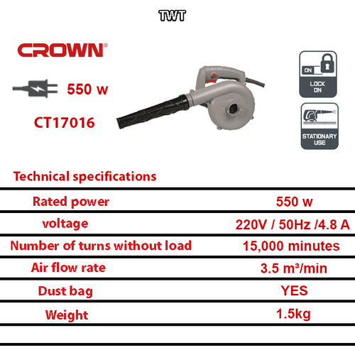بلاور كراون 550 وات موديل CROWN CT17016