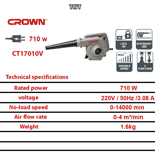 بلاور كهرباء كراون 710 وات سرعات موديل CROWN – CT17010V
