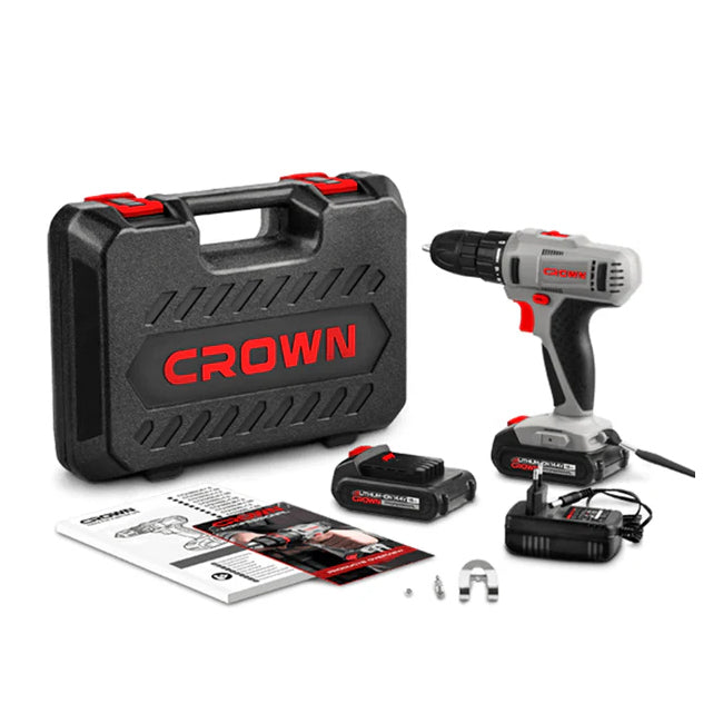 شنيور كراون 10 مم 1.5 امبير 19 نيوتن 2 بطارية 14.4 فولت شنطة بلاستيك موديل CROWN – CT21055L