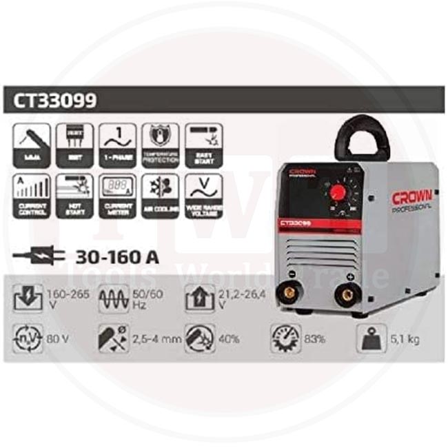 ماكينه لحام كراون 160 امبير دجيتال انفرتر 220 فولت موديل CROWN – CT33099